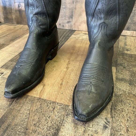 Lucchese N159754 Black Snip Toe 1883 Cowboy Boots Mens 8 EE - Picture 9 of 12